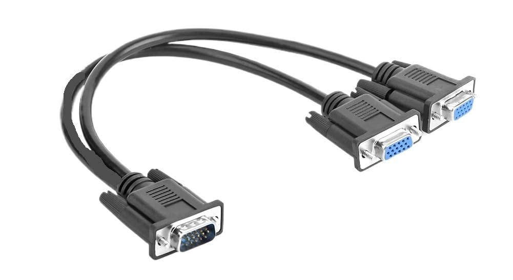 Cavo splitter VGA da 1 computer a doppio monitor adattatore splitter a Y maschio a femmina cavo VGA