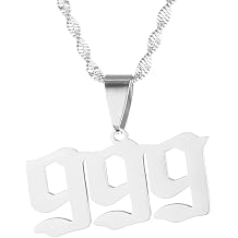 Stainless Steel Angel Number Lucky Numbers Necklaces 111 222 333 444 555 777 888 999 666 000 Pendant Necklace Charms Jewelry