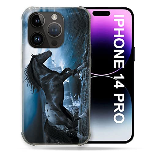 Coque iPhone 14 Pro Cheval Noir idéale pour les passionnés d'équitation et de nature
