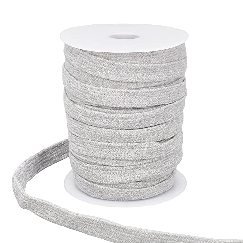 BENECREAT 27.34 Yards/25m Light Grey Flat Replacement Cotton Cords