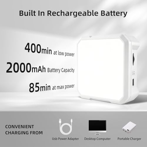 Ailight Magnetic Selfie Light for Phone, 2000mAh Portable Video Conference Lighting with Clip, CRI 98+ 2500K-9000K Rechargeable LED Video Light with Flip-Up Gimbal for Makeup, Photography - White by ailight - Used condition - Image 7