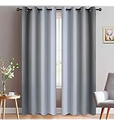 Yakamok 84 Inch Length Gray and Greyish White Gradient Color Ombre Curtains for Bedroom, Room Dar...