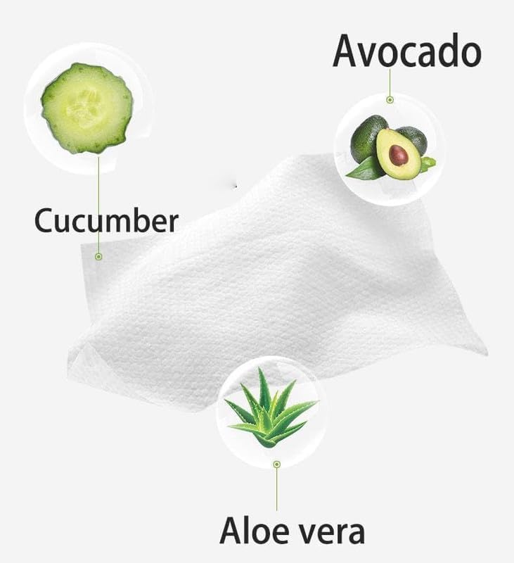 Image of WellbrizaDeep Cleansing Makeup Remover Wipes with Avocado Extract | Moisturizing Facial Cleansing Towelettes with Flip-Top Lid | Remove Waterproof makeup, Mascara, Dirt & Oil
