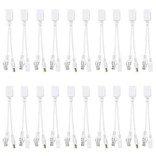 Cornesty POE Cable Superior Transmission Performance 10 Pair IP Camera Power Over Ethernet Adapter Injector Splitter DC 12 V,Plug and Play, Easy to Install, Save Wiring Costs