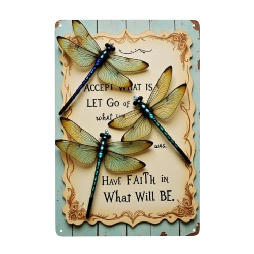 Dragonfly Accept What is Let of What Was Have Faith In What Will Be (4) ���B���e�[�W �u���L�Ŕ� �Ǒ��� ���^���T�C�� �����T�C�� 8 x 12�C���`