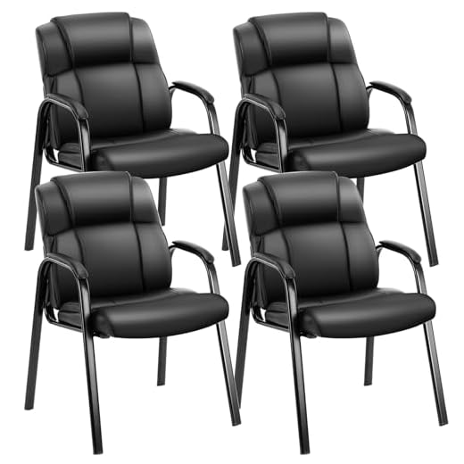 Set of Four Leather Waiting Room Chairs