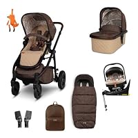 Cosatto 3 in 1 Travel System, Wow 3 - Birth to 25kg, Duo Direction Compact Fold, Carrycot, Seat Unit, ADAC Tested iSize Car Seat, Rotating ISOFIX Base, Adapters, Footmuff & Backpack (Foxford Hall)