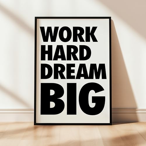 Image of COLOSSAL ART HOUSE Just Try Motivational Wall Frames for Living Room, Dining & Bedroom Wall Decoration - (13x17 Inch, Quote Frame) (WORK HARD)