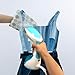 zhuohai Garment Steamer Ironing Glove with Finger Loop, Heat Resistant Waterproof Ironing Mitt for Heat Resistan Handheld Steamer, Garment Steamer Accessories for Clothes (Blue white)