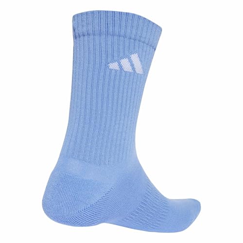 adidas Unisex CUSHIONED CREW SOCKS 6 PAIR PACK, Dark Blue/Royal Blue/Olive Strata/Pure Ruby, 6.5-8