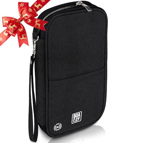 BOACAY Porta Passaporto per Famiglia con RFID, Portadocumenti da Viaggio per Donna e Uomo,...