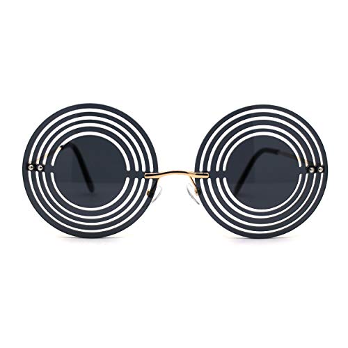 SA106 Hypnotist Circular Die Cut Hippie Round Circle Lens Sunglasses
