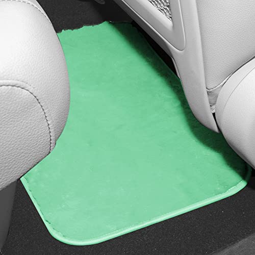 Image of FH Group Universal Fit Full Set Doe16 Faux Rabbit Fur Automotive Floor Mats fits most Cars, SUVs, Trucks and Vans Mint