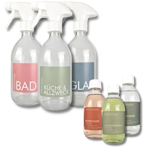 TWENTYLESS Starter-Set Allzweck/Bad/Glas Reiniger nachhaltig Konzentrat in Glasflaschen Badreiniger Cover