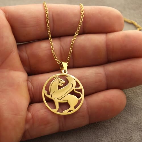 Persian Empire Winged Lion Necklace Pendant Persia Art2