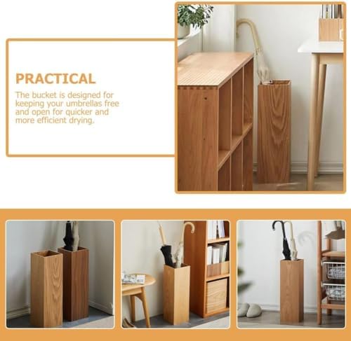 Wooden Umbrella Stand – Stylish Entryway nizer for Home & Office, Tall Holder for Walking Sticks and Gift Wrapping, Durable & Elegant Design
