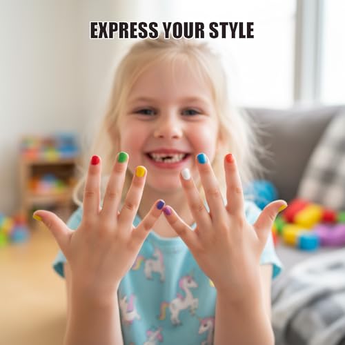 Hello Kitty Water-Based Nail Polish Set, Peel-Off Set with Glittery & Opaque Colors and Nail Accessories for Girls Kids, Perfect for Dress Up, Parties & Makeovers Ages 3+ by Townley Girl