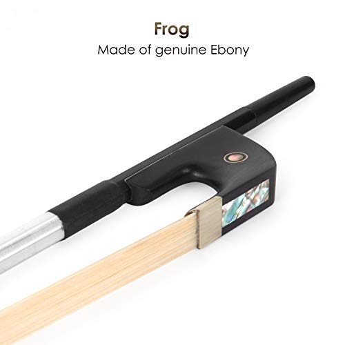 image for Kmise 4/4 Bass Bow Upright Bass Carbon Fiber Bow Ebony Frog Natural Ho