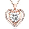 Moissanite Diamond ‘I LOVE YOU’ Heart Pendant Necklace for Wife 1-3Ct Anniversary Romantic Birthday Gift for Wife ,Jewelry for Wife Her Women Girlfriend Wedding Anniversary Christmas Valentine’s Day Mother’s Day Engagements Gifts