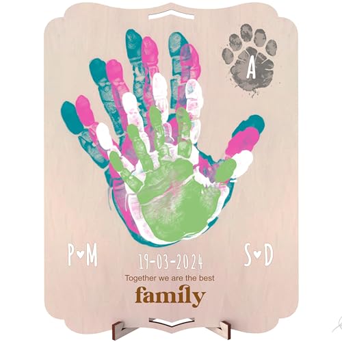 nagu® Baby and family footprints kit. Personalizzato gift card for an original gift. Posters for the wall, household items for families, friends, gift for a friend's birthday. Originale gift,