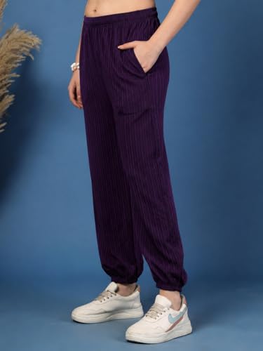 Image of UZARUS Women's Ultra-Soft Baggy Fit /Relaxed Fit Joggers with Side Pockets & Gripped Hem