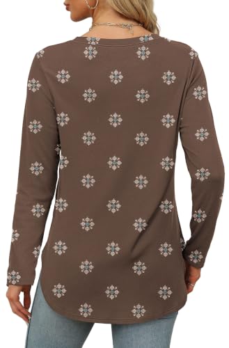 Image of XIEERDUO Womens Long Sleeve Round Neck Shirts Side Split Basic Loose Tunic Tops Casual 2026