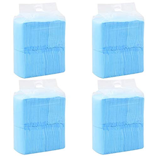 Tidyard Highly-Absorbent Puppy Pads 60x60cm, 4-Layer Dog Training Pads for Incontinent Pets, Blue and White Model170762