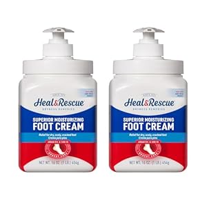 Heal&Rescue Heel Rescue Foot Cream 16 Ounce Bottle, 2 Pack, for Cracked, Calloused or Chapped Skin