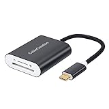 USB C to SD/MicroSD Card Reader,CableCreation USB Type C to SDXC/SDHC/RS-MMC/MMC Micro Memory Card Reader, Compatible MacBook Pro/Chromebook Pixel/Surface Book 2/Yoga 920/910,Samsung S9/S8,Black