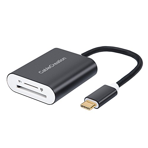 USB C to SD Micro SD Card Reader, CableCreation Type C [Thunderbolt 3] 2-in-1 Memory Card Aluminum Reader, Compatible with MacBook Pro 2019, iPad Pro 2019 2018, Galaxy S10 S9 S8, Surface Go and More