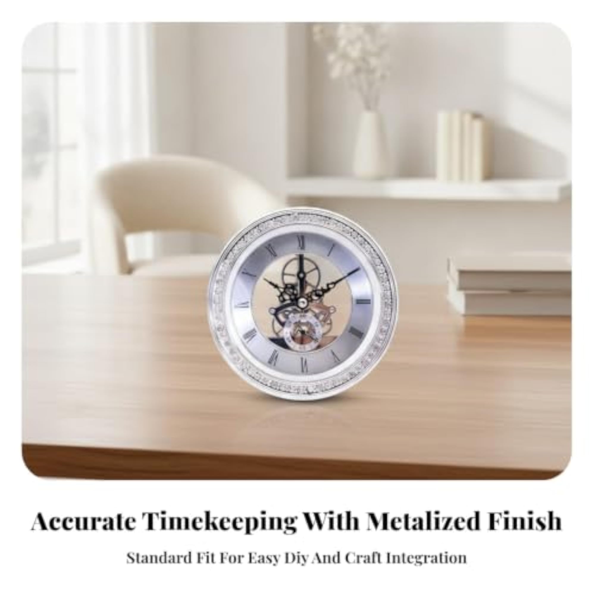 Exposed View Skeleton Clock Insert, Vintage-Inspired
