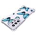 Yerebel Case for Galaxy A33 5G Case, Samsung A33 5G Cute Case, Clear Flexible Bumper TPU Soft Rubber Silicone Cover Phone Case for Samsung Galaxy A33 5G (Blue Butterfly)