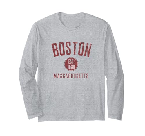 Boston Varsity Vintage Distressed Style Long Sleeve T-Shirt