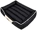 Hobbydog R1CESCZA2 Lettino per Cani/Divano/Cestino Cesar Standard in Similpelle, Kodura, Nero, Dimensioni R1, 65 x 52 x 20 cm