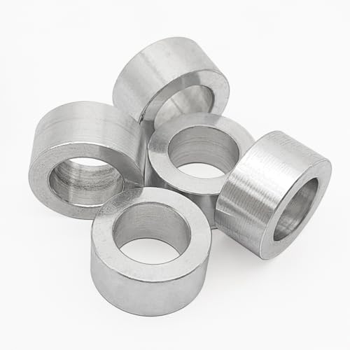 5 pack m12 aluminum spacers 125 mm id x 20 mm od x 10 mm length round spacer unthreaded standoff bushing plain finish metal spacer 1234 id screw standoff fits 12in or m12 screw bolts