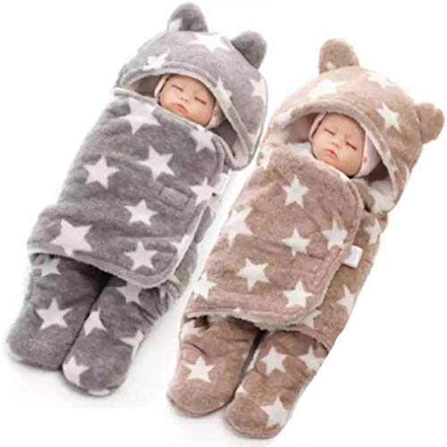 Image of BRANDONN Baby Blanket Newborn Gift Pack of Swaddle Wrapper, 0-9 Months, Length 68 cm x Width 68 cm