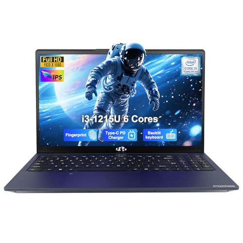NIMO 15.6" FHD IPS Laptop, i3-1215U 6-Core Up to 4.4GHz (Beats R5 7520U), 8GB RAM 512GB SSD, Wi-Fi 6, Backlit Keyboard, Fingerpr