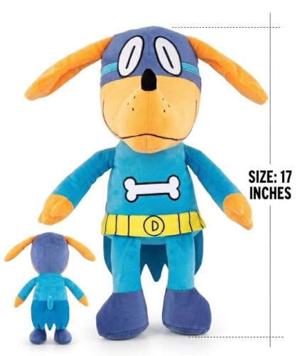 Image of Jay Franco Dog Man Bark Knight Plush Toy, 17 Inch Pillow Buddy, Polyester, Blue and Yellow Superhero Character
