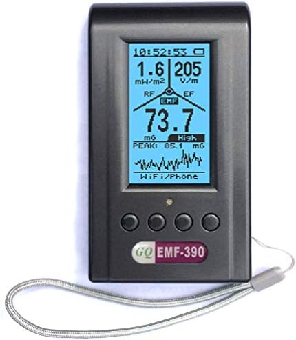Advanced EMF Meter GQ EMF-390 3-in-1 EMF ELF RF Meter, 5G Cell Tower Smart Meter WiFi Signal Detector RF up to 10GHz with Data Logger and 2.5Ghz Spectrum Analyzer