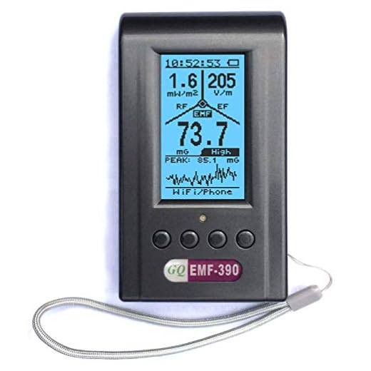 Advanced EMF Meter GQ EMF-390 3-in-1 EMF ELF RF Meter, 5G Cell Tower Smart Meter WiFi Signal Detector RF up to 10GHz with Data Logger and 2.5Ghz Spectrum Analyzer