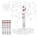 Produktbild Relaxdays 5 x Party Popper mit Herzen, 6-8 m Effekthöhe, Hochzeit & Verlobung, Papierkonfetti, Konfettikanone 40 cm, weiß