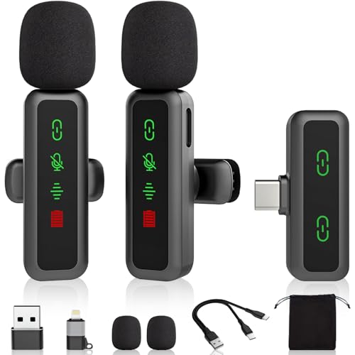 Mini Lavalier Microphone for iPhone, Android, iPad, PC - Small Clip-On, Wireless