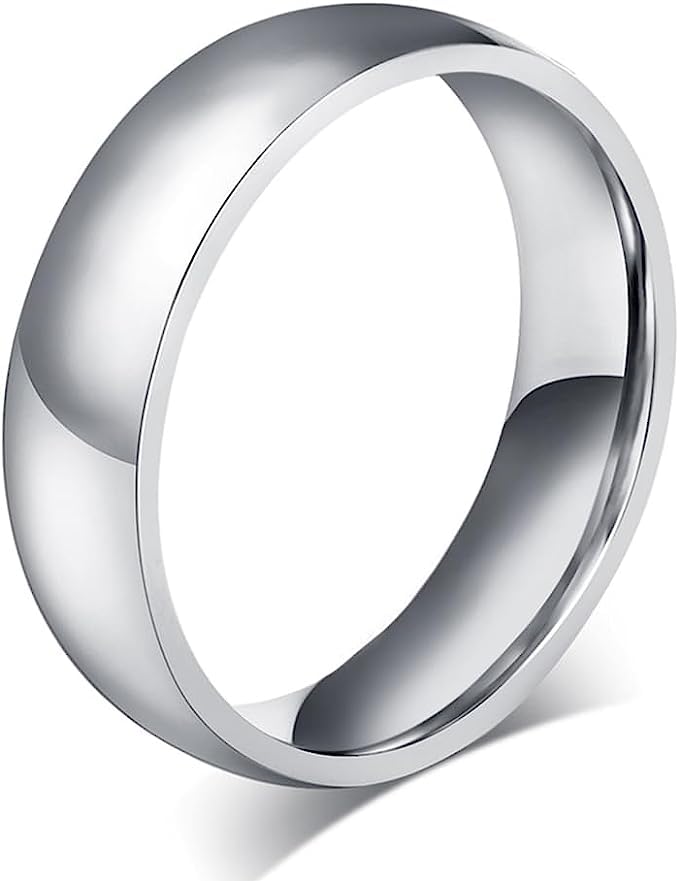 El Regalo Solid Stainless Steel 6mm Plain Classic Band Ring Comfort-Fit for Men Women- Anti Tarnish/Waterproof Plain Dome Stacking Simple Rings Bands Thumb Finger Ring (Silver, 20) (B0CCJS51HD) Amazon Price History, Amazon Price Tracker