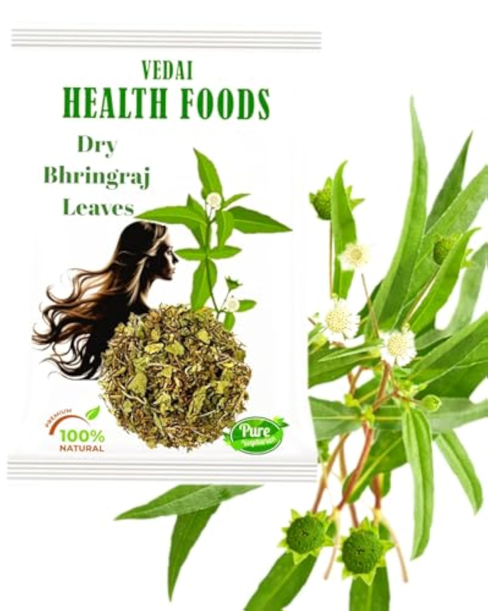 Dry Bhringraj Leaves, 100g Pack for Herbal Use