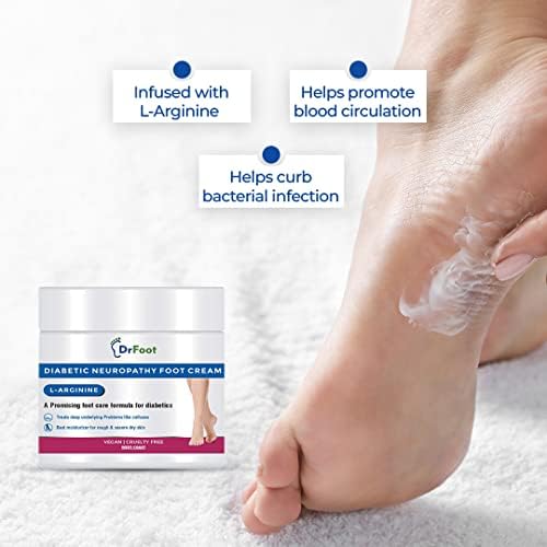 Dr Foot Diabetic Neuropathy Foot Cream L-Arginine -100gm & Diabetic & Arthritis Socks | Anti-Microbial and Anti-Odour Socks | Unisex, Free Size | 2 pairs (Black, White)(Combo)