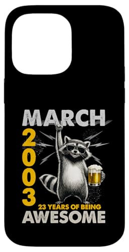 23rd Birthday Raccoon Beer March 2003 Vintage 23 Years Old �X�}�z�P�[�X iPhone 14 Pro Max �p