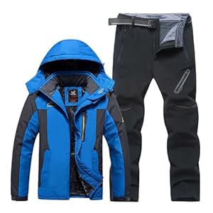 Skianzug Herren 2 Teilig Wasserdicht Warm Ski Anzug Männer Winter Kombi Winddicht Skibekleidung Schneeanzug Gefüttert Thermo Skijacke Skihose Outfit Atmungsaktiv Outdoor Snowboard Ausrüstung Snowsuit