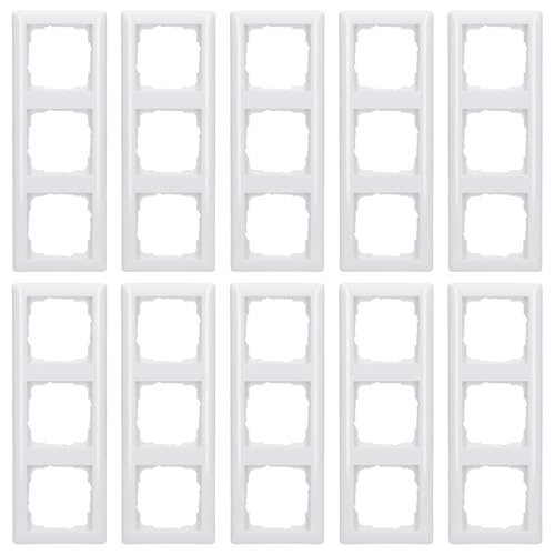 Preisvergleich Produktbild GIRA System 55 reinweiß glänzend - 10er Set 3-fach Rahmen