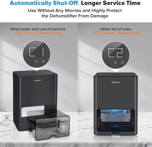 Gocheer 4000Ml(135Oz) Dehumidifiers For Home, 7000 Cubic Feet(720 Sq.ft) Quiet Dehumidifier For Bedroom With Auto-Off And 2 Working Modes, Quiet Portable Small Dehumidifiers For Basement Bathroom Large Room Rv Closet Apartment Inside Camper Dorm #TOP5