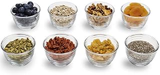 Libbey Small Glass Bowls with Lids, 6.25 ounce, Set of 8, Clear, 3.45-inch